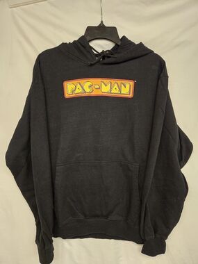 Pac-Man Black Graphic Hoodie with Logo